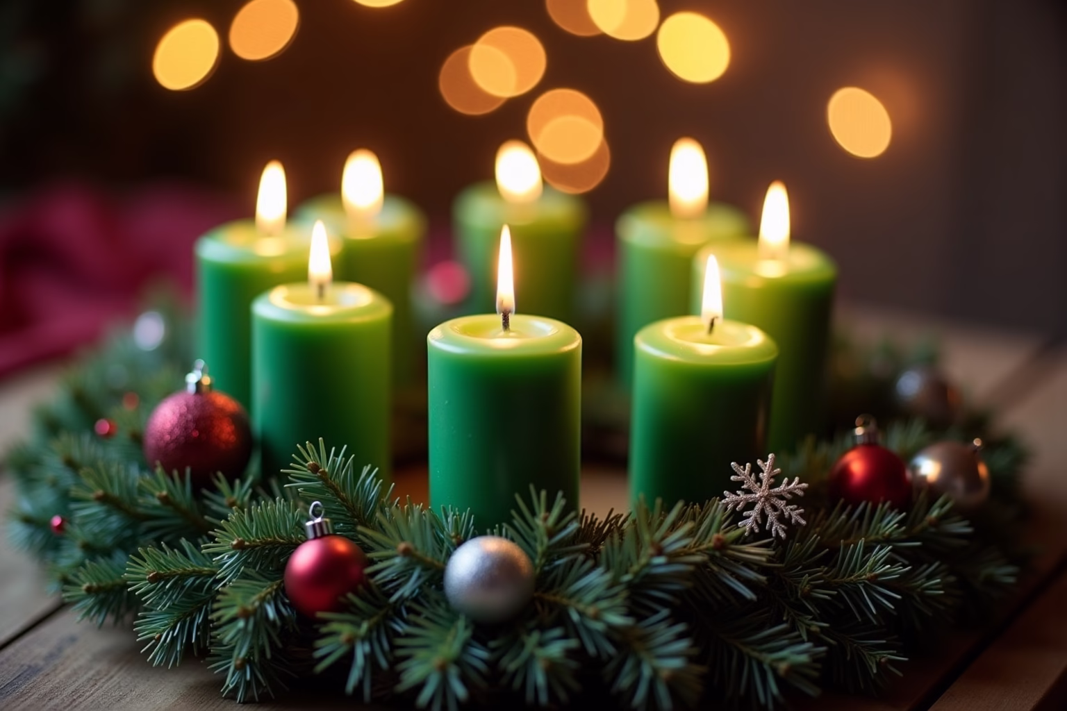 adventskranz grüne kerzen-Titel