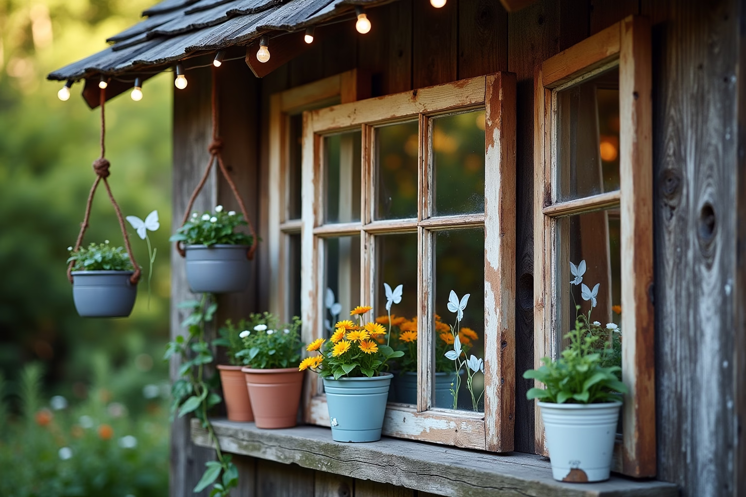deko altes fenster garten-Titel
