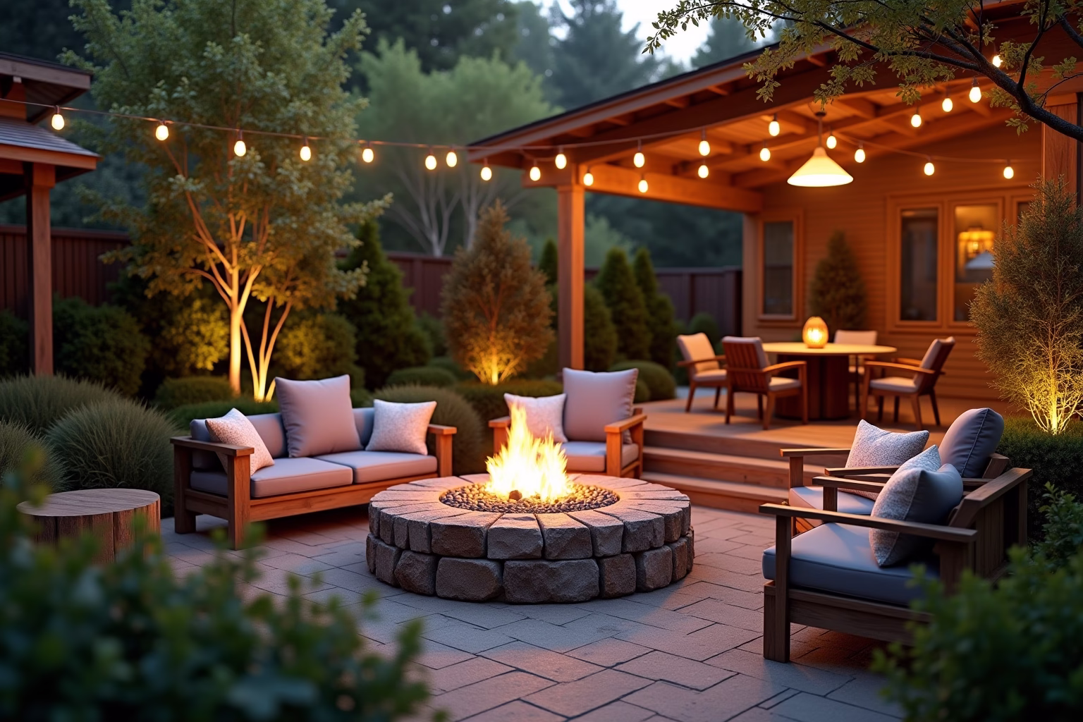 garten sitzecke mit feuerstelle-Titel