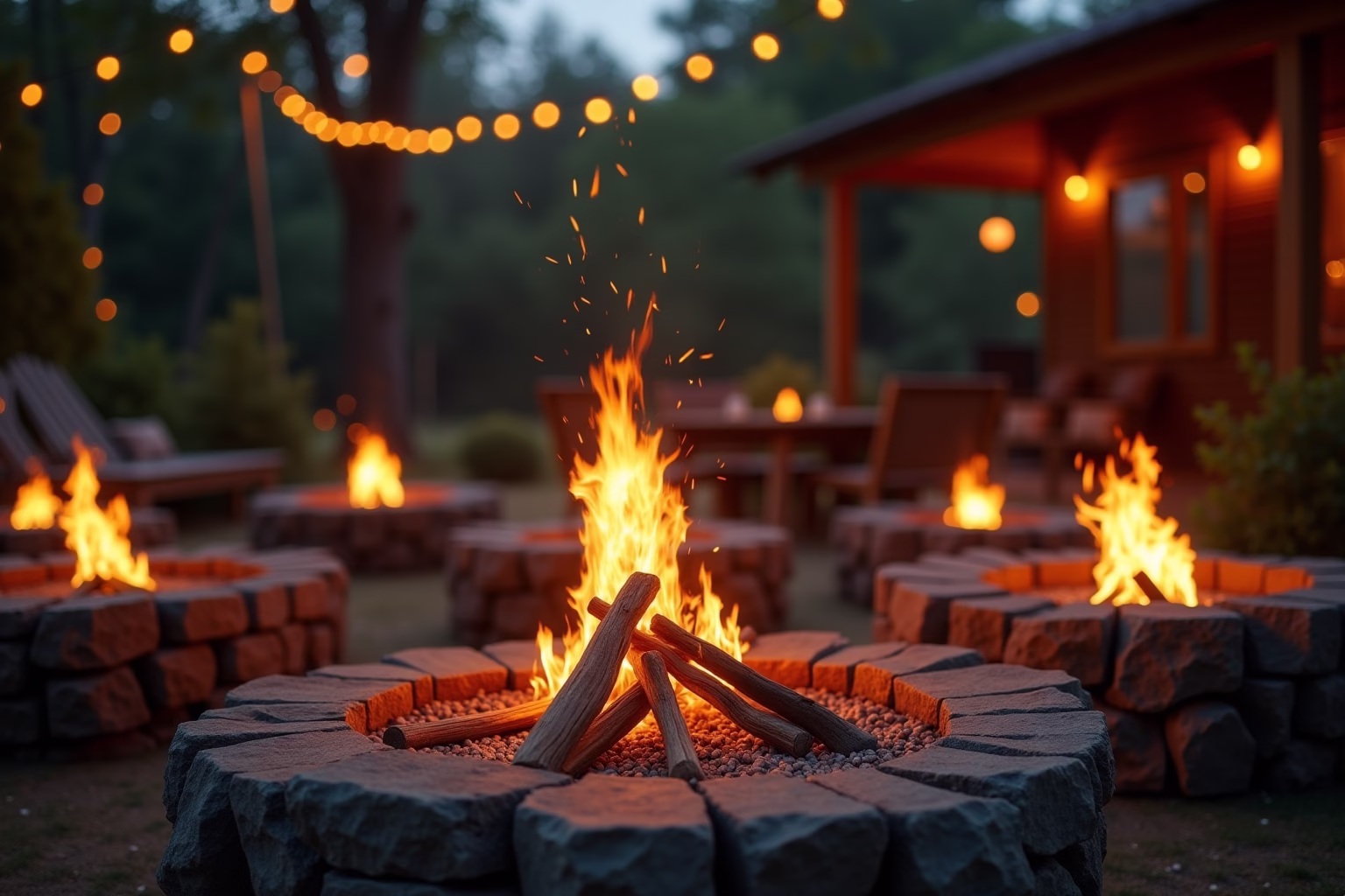 gemütliche feuerstelle im garten-Titel
