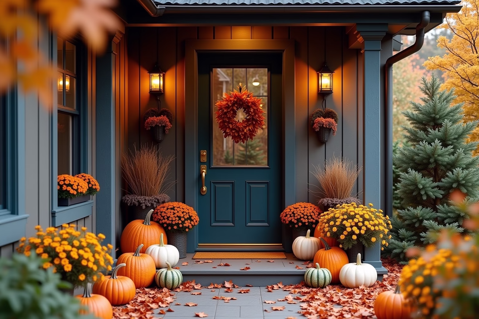 hauseingang herbstdeko garten-Titel