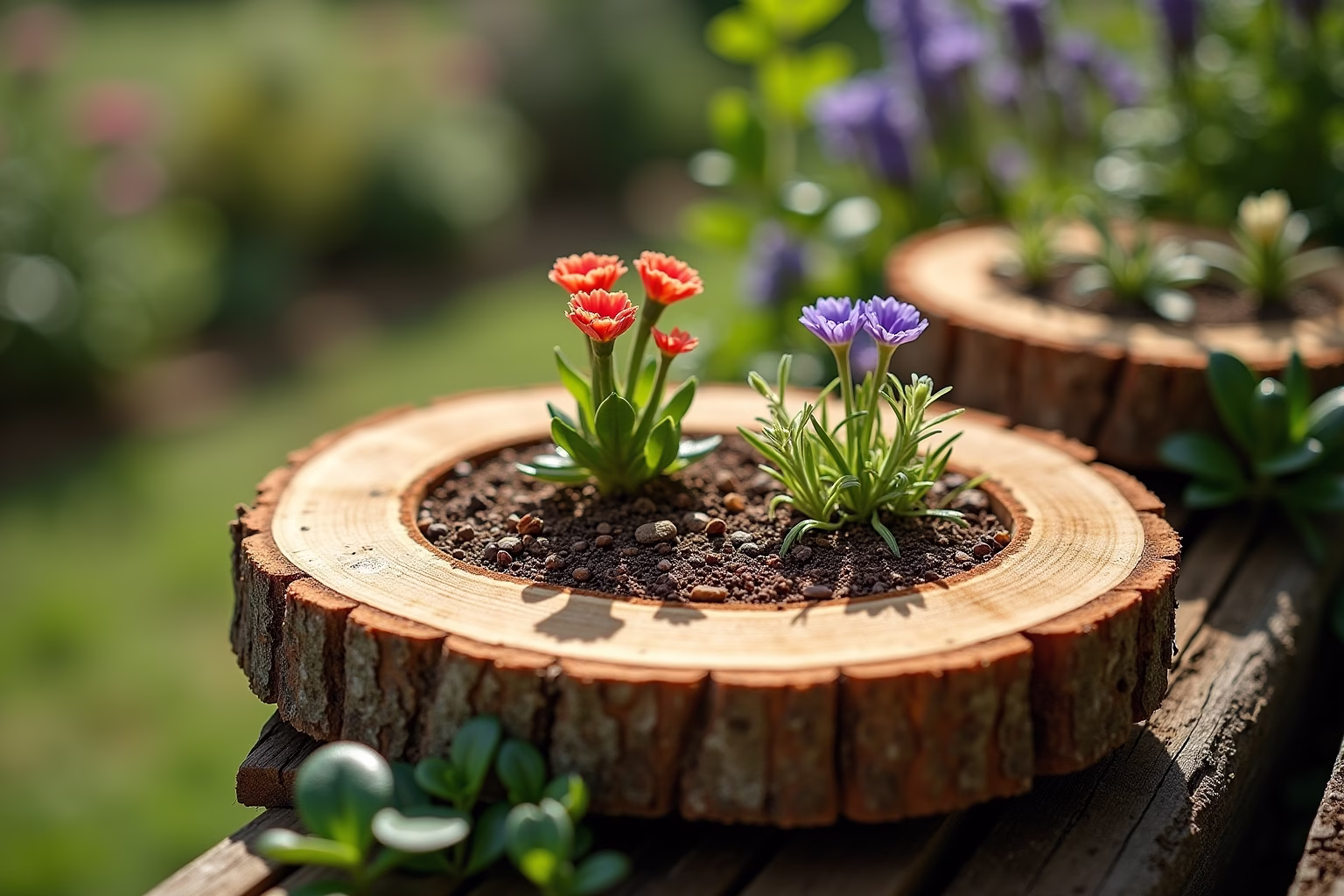 ideen mit baumscheiben im garten-Titel
