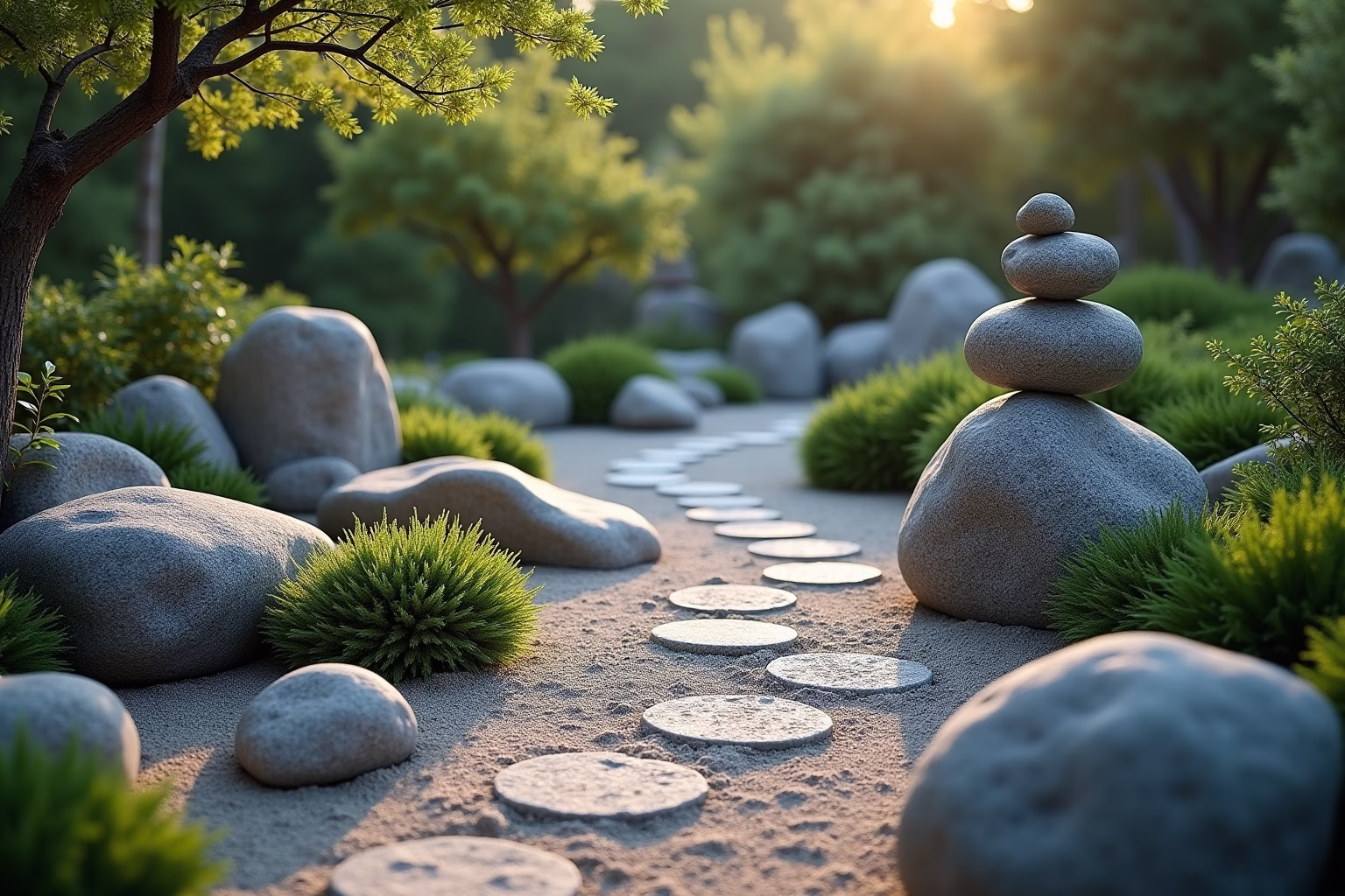 steingarten deko ideen mit steinen im garten-Titel