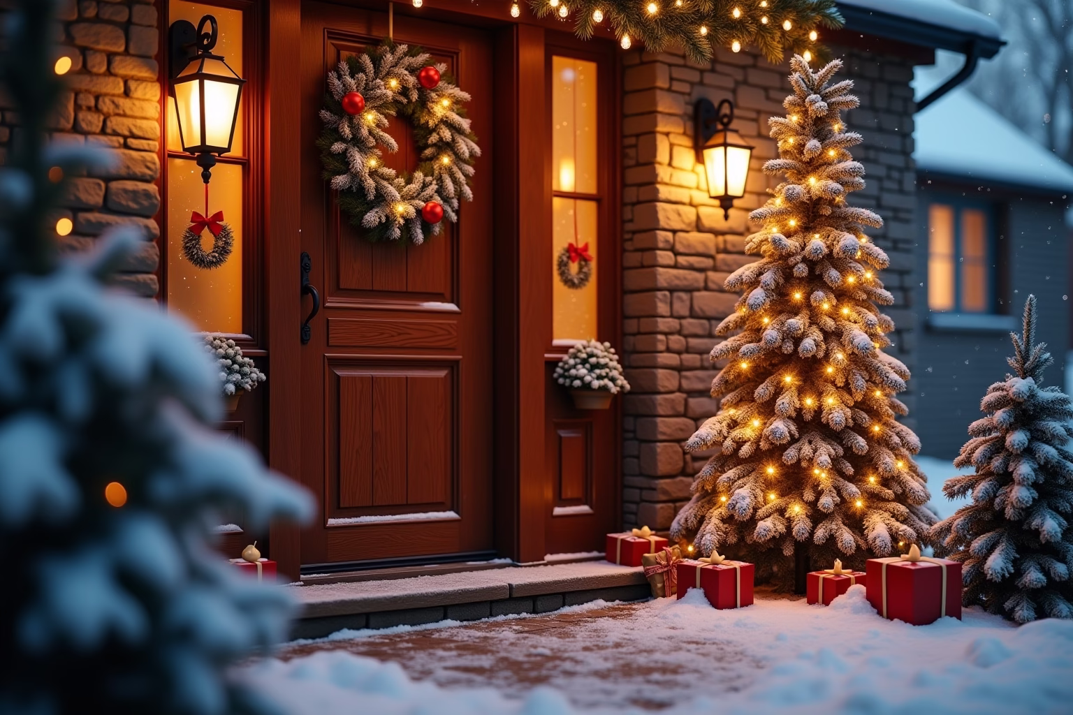 weihnachtsdeko draussen eingang-Titel